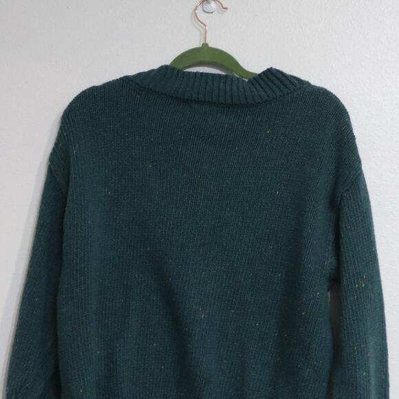 Abound Green Flecked Weekend V-Neck Pullover Sweater Sz M - Picture 8 of 12